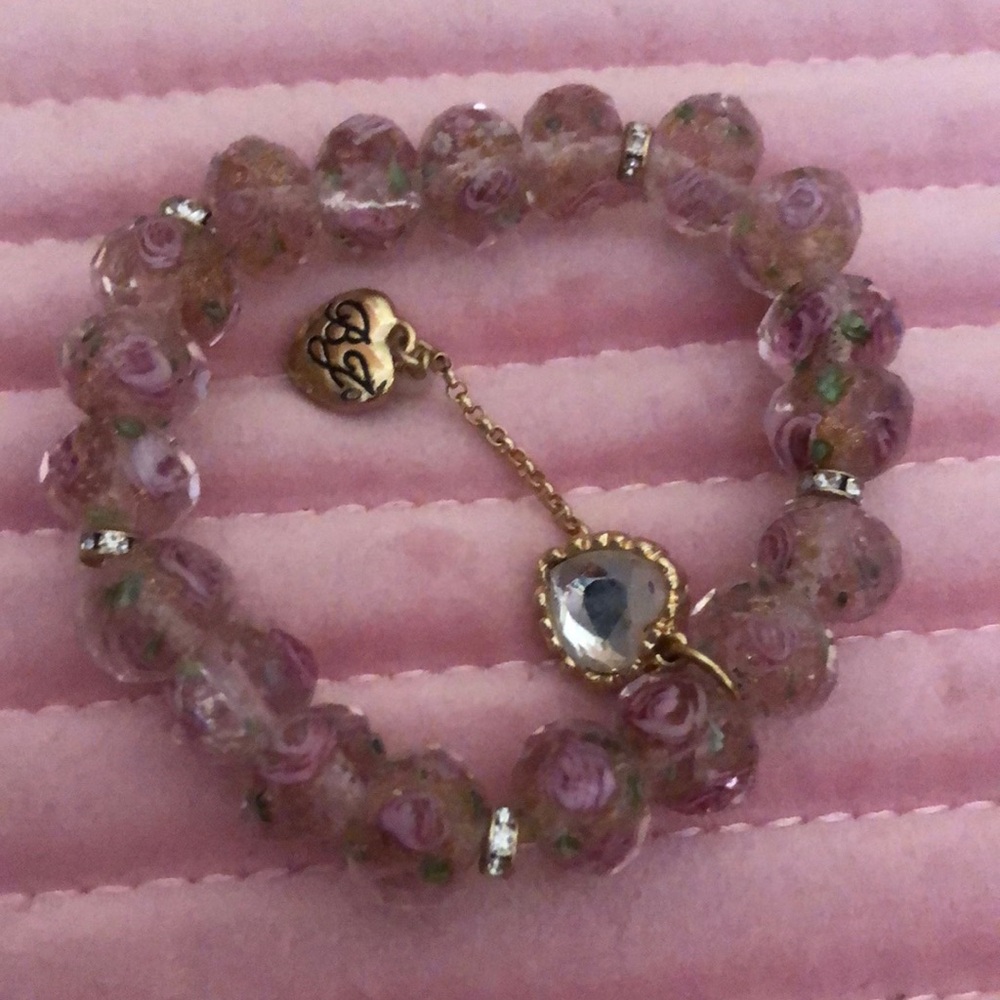 Brand new! Betsy Johnson Pink and Gold Charm Bracelet!